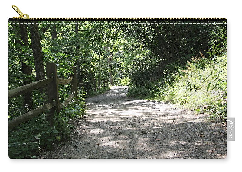 Path Zip Pouch featuring the photograph Downward Path by Allen Nice-Webb