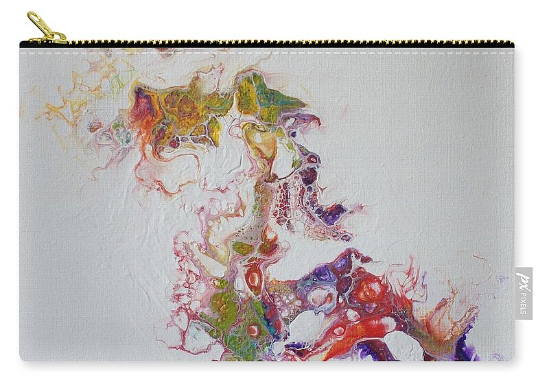 Abstract Zip Pouch featuring the painting Dragon Breath I by Jo Smoley