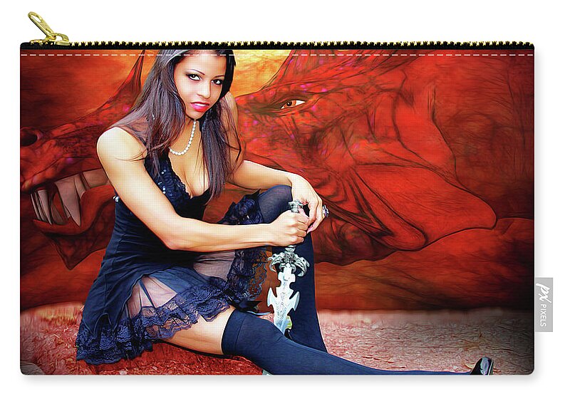 Dragon Zip Pouch featuring the photograph Dragon Dawn by Jon Volden
