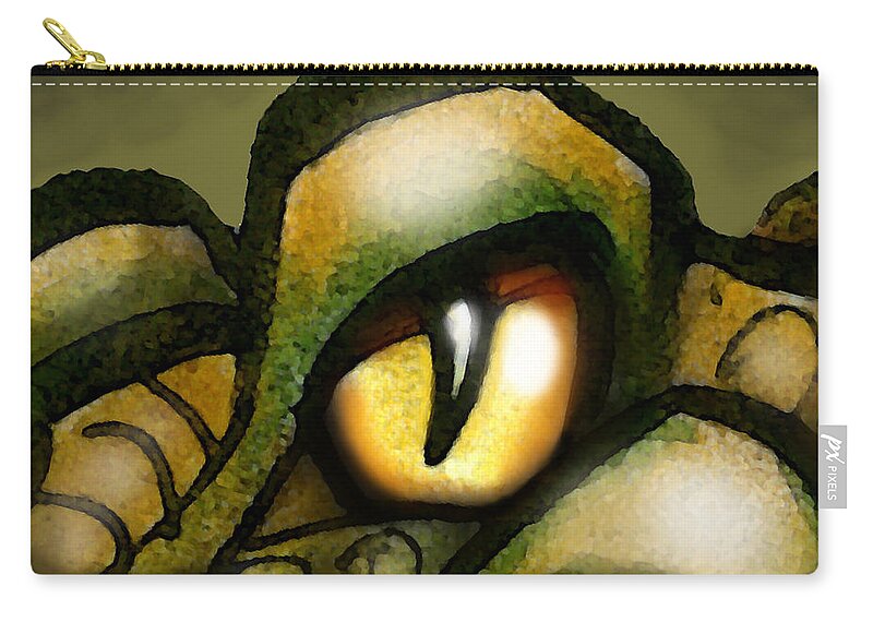 Dragon Zip Pouch featuring the painting Dragon Eye by Kevin Middleton