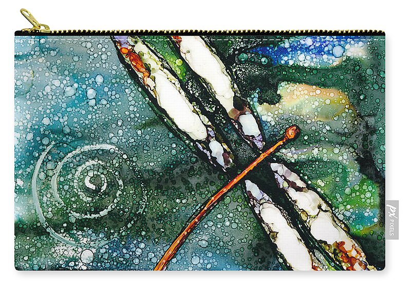 Woolyfrog Zip Pouch featuring the painting Dragon by Jan Killian
