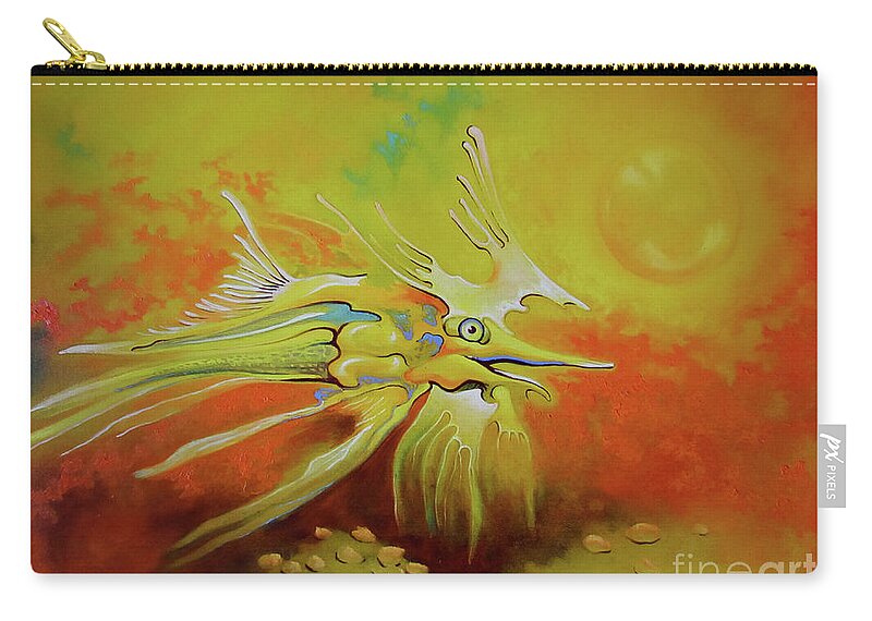 Animals Zip Pouch featuring the painting Dragonfish by Alexa Szlavics