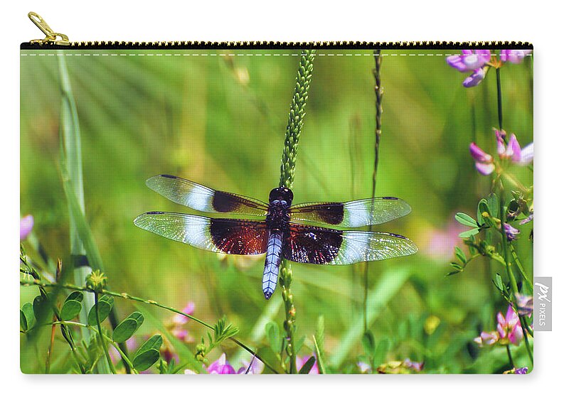Dragonfly Zip Pouch featuring the photograph Dragonfly Delight by Kerri Farley