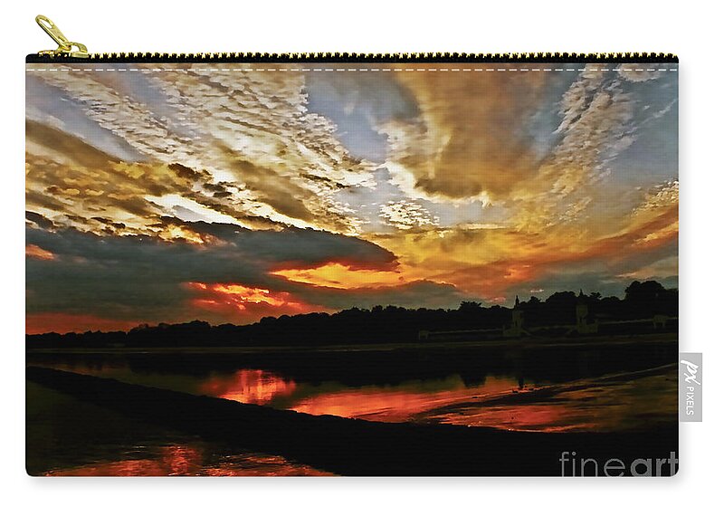 Clouds Zip Pouch featuring the photograph Drama in the Sky at the Sunset Hour by Carol F Austin