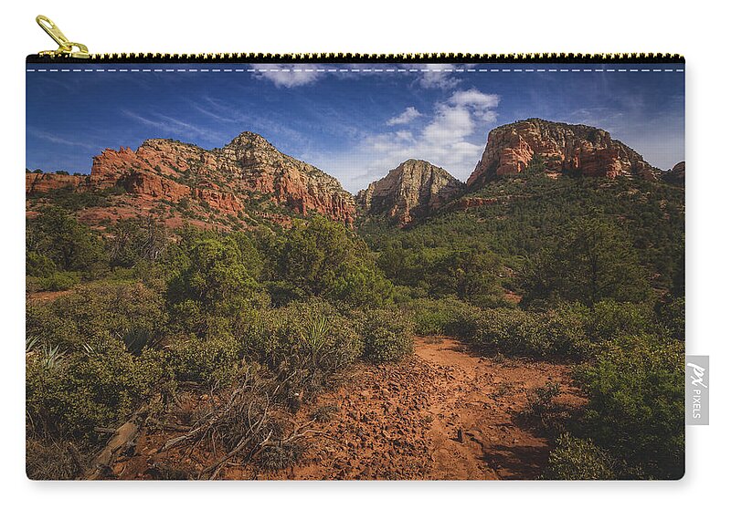 Arizona Zip Pouch featuring the photograph Dramatic Cloudscape over Capitol Butte by Andy Konieczny