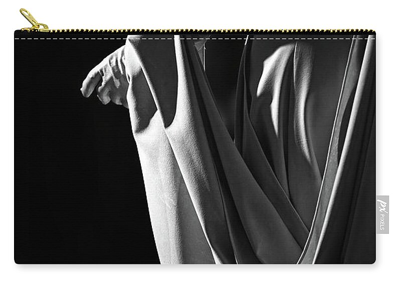 Cloth Zip Pouch featuring the photograph Draped B-W by Christopher Holmes