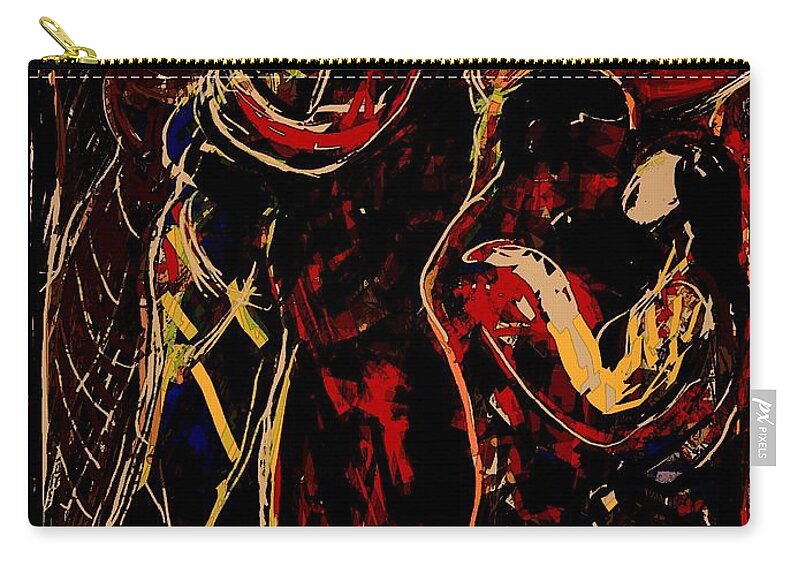 Figures Zip Pouch featuring the digital art Drawing 14th feb by Subrata Bose