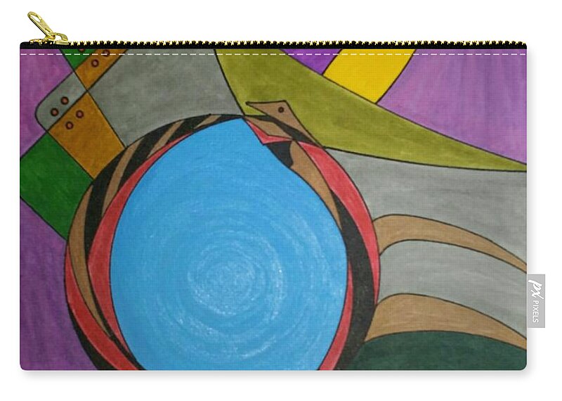 Geometric Art Zip Pouch featuring the painting Dream 297 by S S-ray