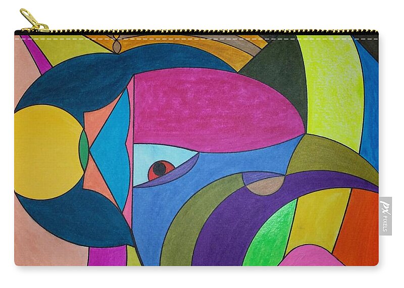Geometric Art Carry-all Pouch featuring the painting Dream 303 by S S-ray