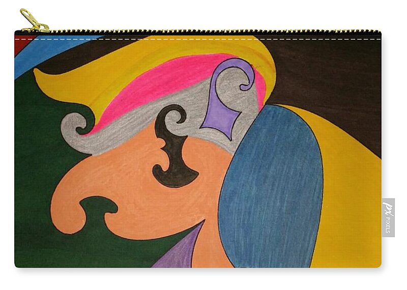 Geo - Organic Art Zip Pouch featuring the painting Dream 319 by S S-ray