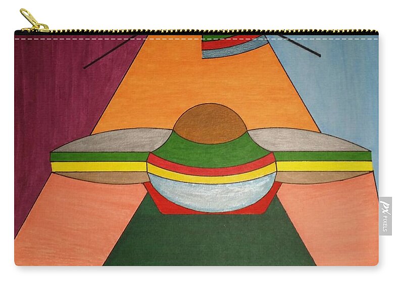 Geo - Organic Art Zip Pouch featuring the painting Dream 325 by S S-ray