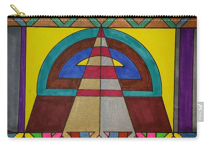 Geometric Art Zip Pouch featuring the glass art Dream 68 by S S-ray