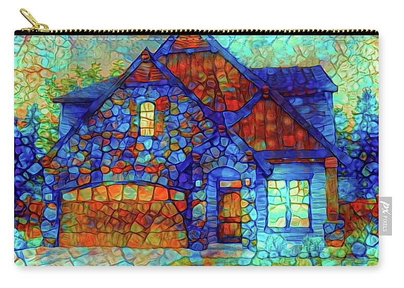 Dream House Zip Pouch featuring the mixed media Dream house by Lilia S