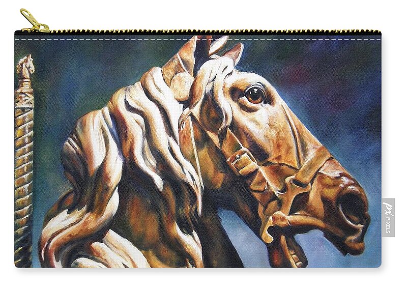 Dream Racer Zip Pouch featuring the painting Dream Racer by Lori Brackett