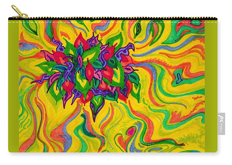 Swamp Zip Pouch featuring the painting Dream-scaped Swamp Garden 2 by Julia Woodman