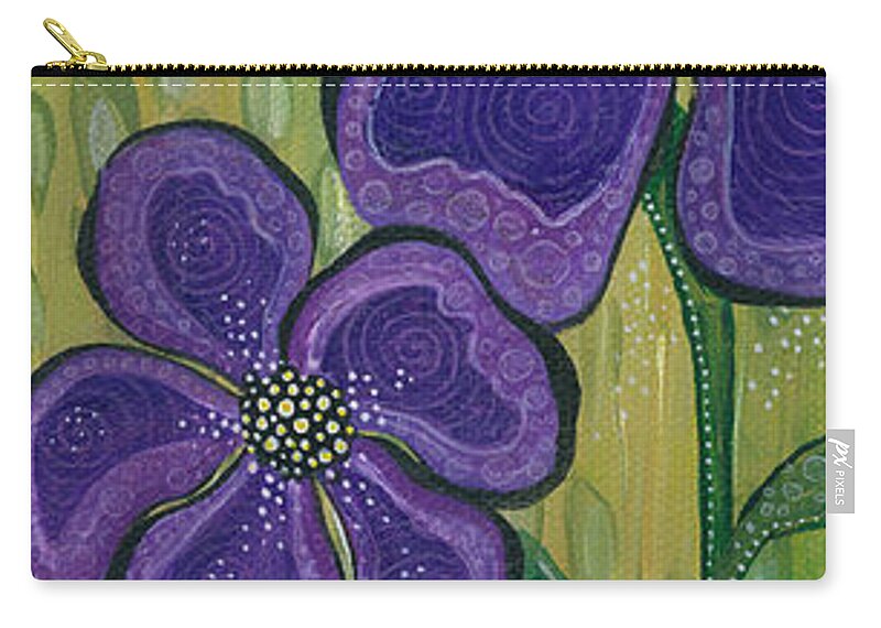 Purple Flowers Carry-all Pouch featuring the painting Dream by Tanielle Childers