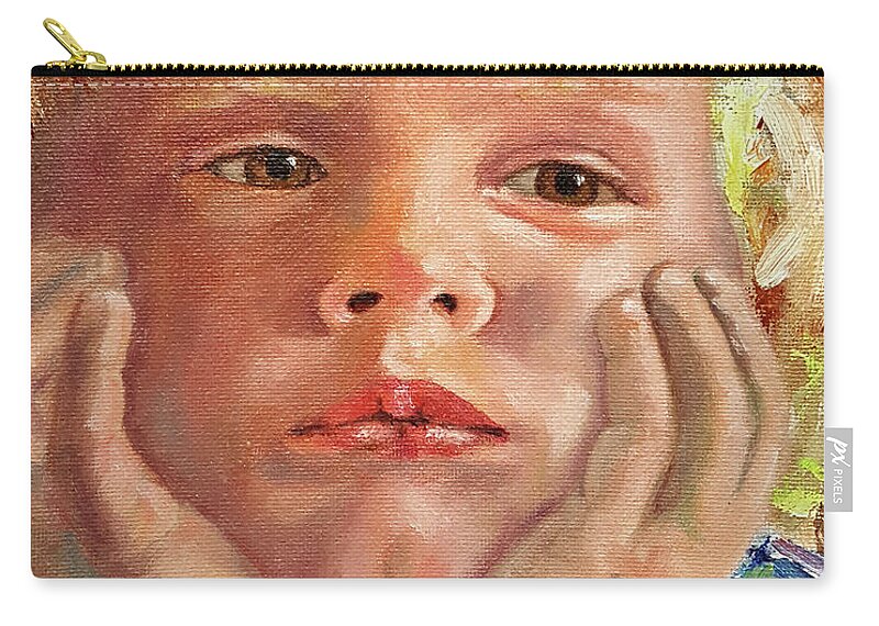 People Zip Pouch featuring the painting Dreamer by Janet Garcia