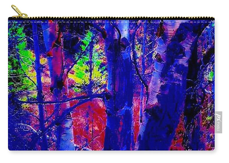 Aspens Zip Pouch featuring the mixed media Dreaming Aspens by Jennifer Lake