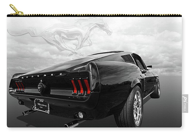 Classic Ford Mustang Zip Pouch featuring the photograph Dreaming of the '60s - '67 Mustang Fastback by Gill Billington