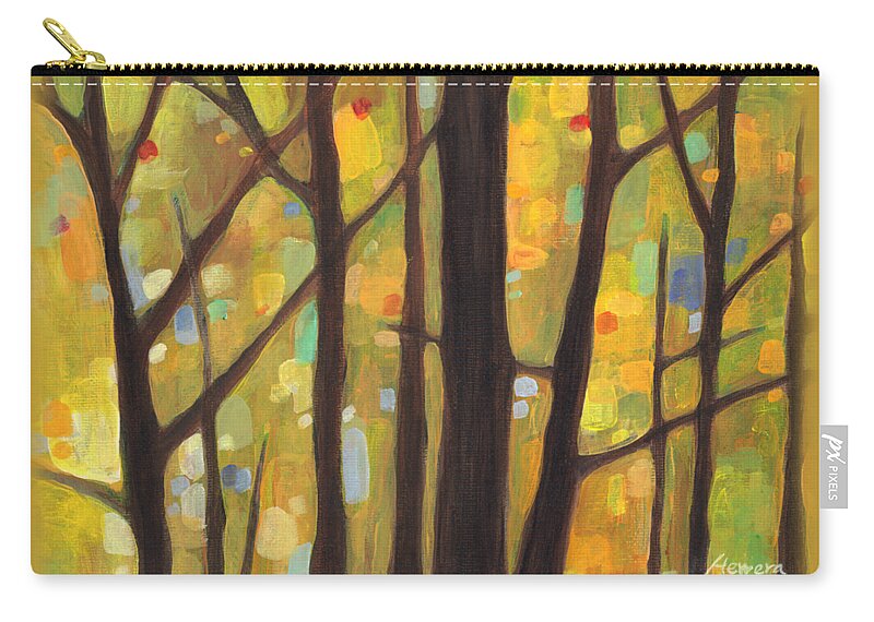 Dreaming Zip Pouch featuring the painting Dreaming Trees 1 by Hailey E Herrera