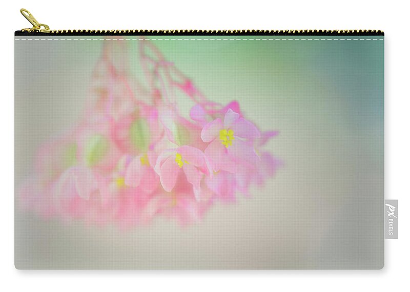 Begonia Zip Pouch featuring the photograph Dreamy Angel Wing Begonia by Susan Gary