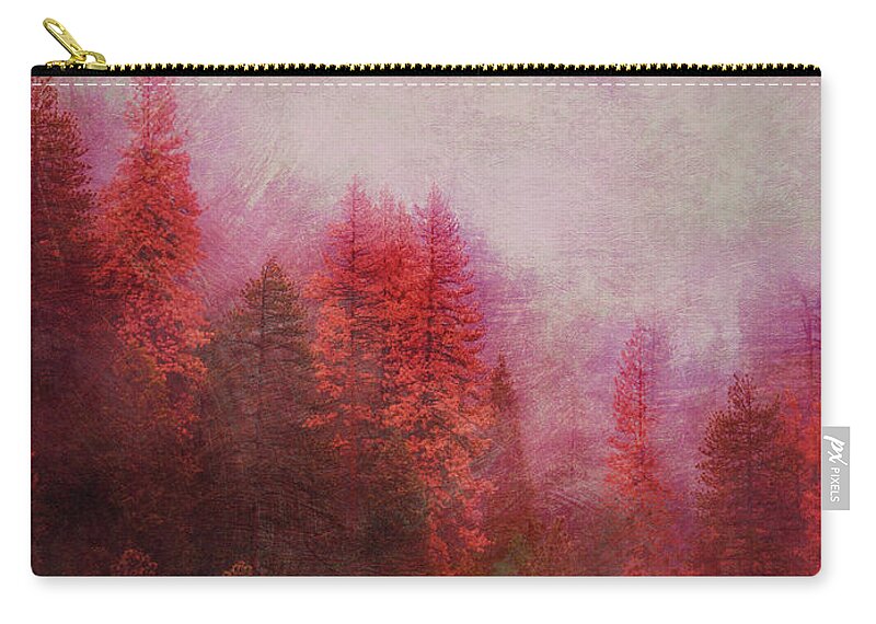Nature Zip Pouch featuring the digital art Dreamy Autumn Forest by Klara Acel