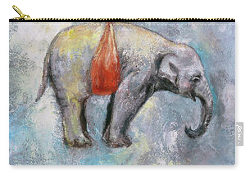 Elephant Zip Pouch featuring the painting Up And Away by Manami Lingerfelt