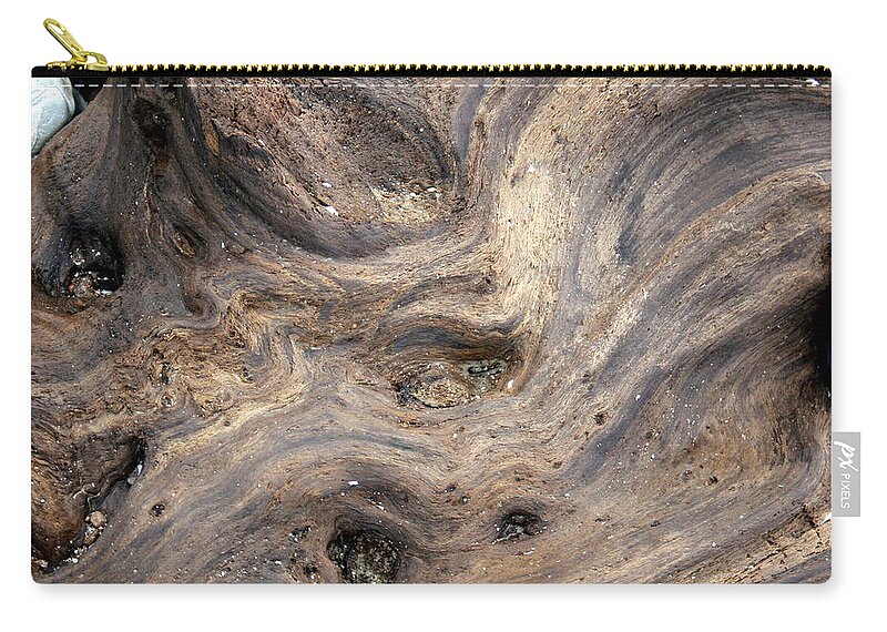 Horizontal Carry-all Pouch featuring the photograph Driftwood and Stone by Valerie Collins