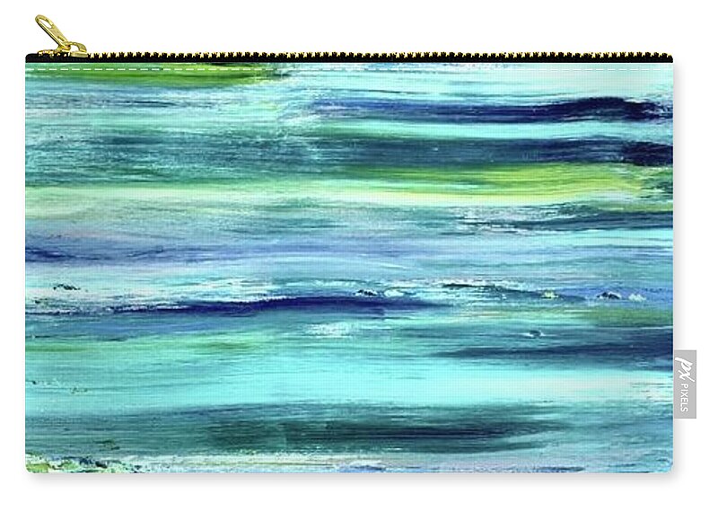 Driftwood Blue Zip Pouch featuring the painting Driftwood Blue by M West