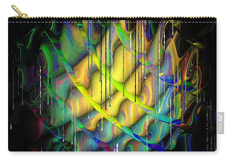 Art Zip Pouch featuring the digital art Drip Ping by Phil Sadler
