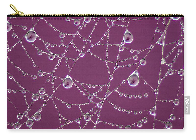 Spider Web Zip Pouch featuring the photograph Dripping with Passion by Bill Pevlor