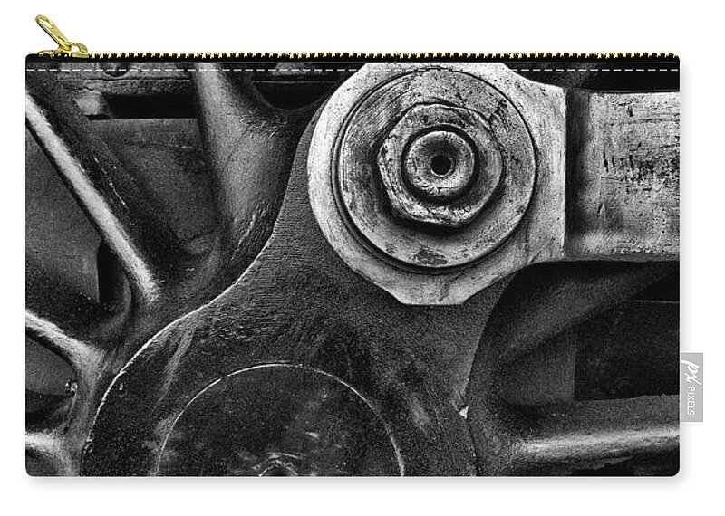 Wheel Zip Pouch featuring the photograph Drive Wheel - 1666 by Paul W Faust - Impressions of Light
