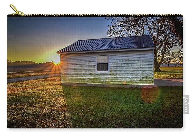 Sunrise Zip Pouch featuring the photograph Drop Zone Sunrise by Larkin's Balcony Photography