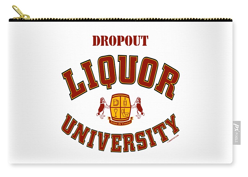 Liquor U Zip Pouch featuring the digital art Dropout by DB Artist
