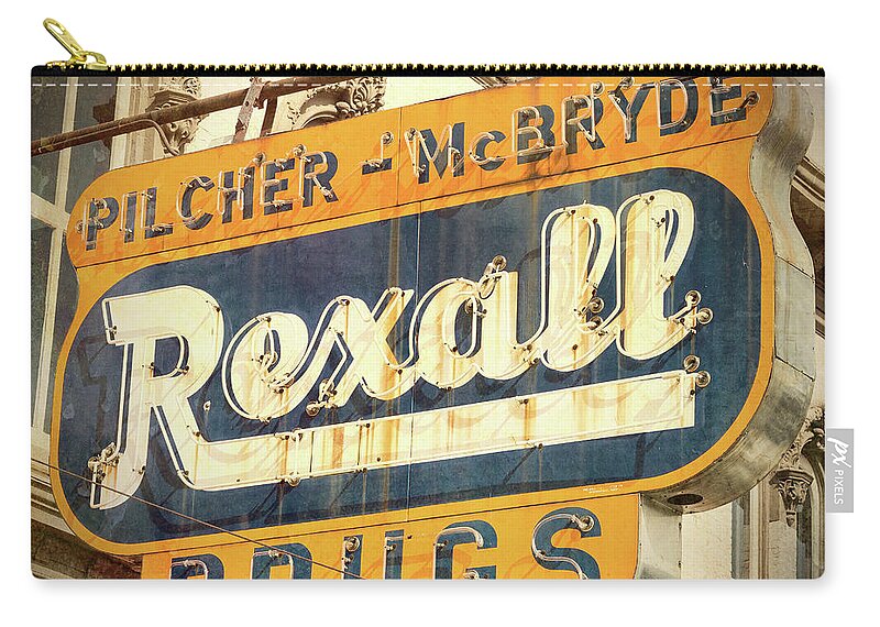 Selma Zip Pouch featuring the photograph Drug Store #3 by Stephen Stookey