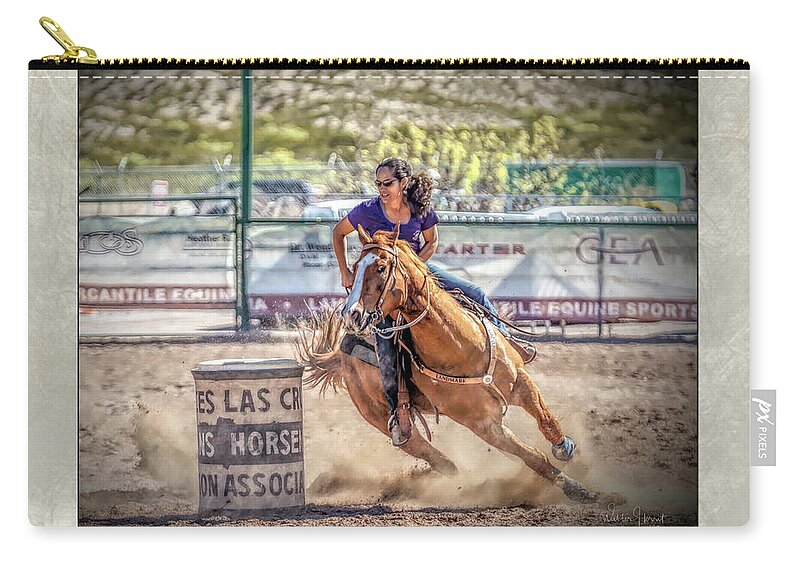 Cowgirl Zip Pouch featuring the digital art Dsc_7904_b1 by Walter Herrit
