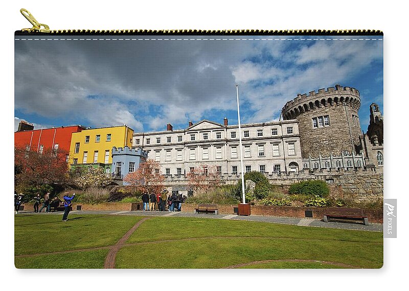 Dublin Castle Zip Pouch featuring the photograph Dublin Castle From Dubh Linn Gardens by Marisa Geraghty Photography