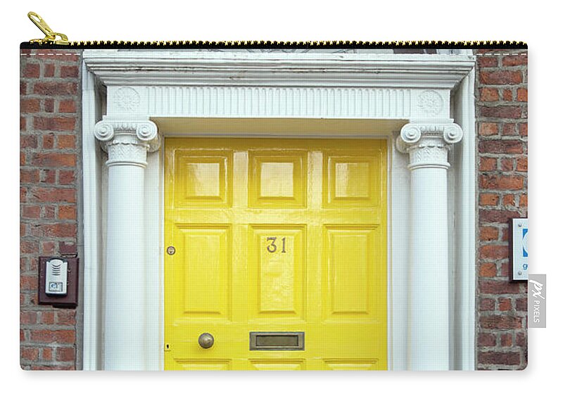 Dublin Zip Pouch featuring the photograph Dublin Door X by Brian Jannsen