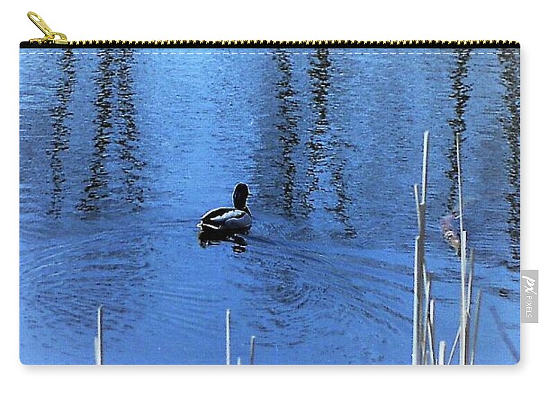 Landscape Zip Pouch featuring the photograph Duck pond by Jarek Filipowicz