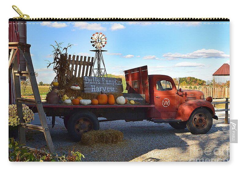 Farm Zip Pouch featuring the photograph Dulls Tree Farm in Fall by Amy Lucid