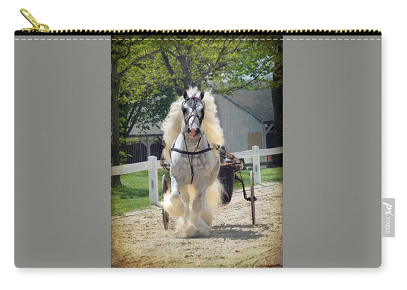 Horses Zip Pouch featuring the photograph Dunbrody Drive by Fran J Scott
