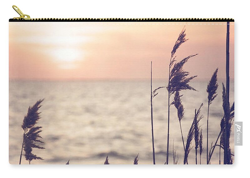 Dune Grass Zip Pouch featuring the photograph Dune Grass in the Sunset by Debra Fedchin