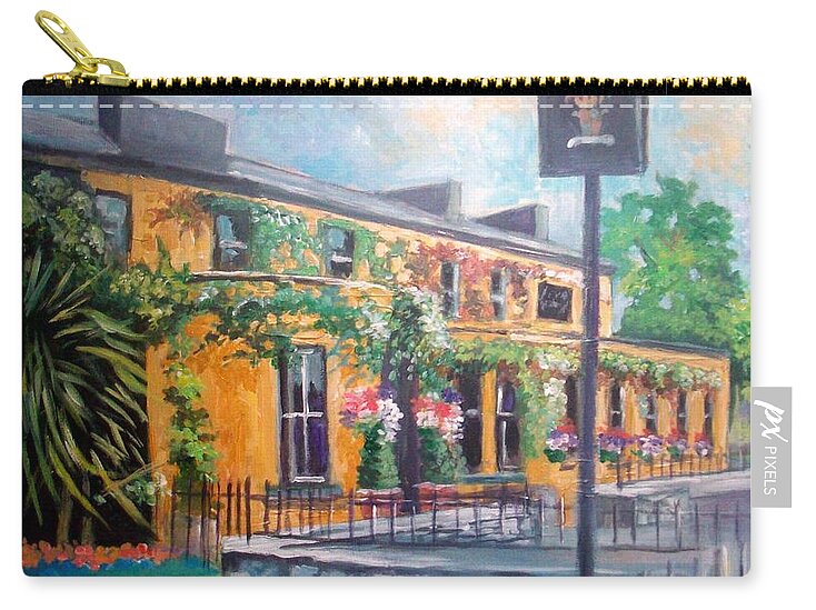 Adare Zip Pouch featuring the painting Dunraven Arms Hotel Adare Co Limerick Ireland by Paul Weerasekera