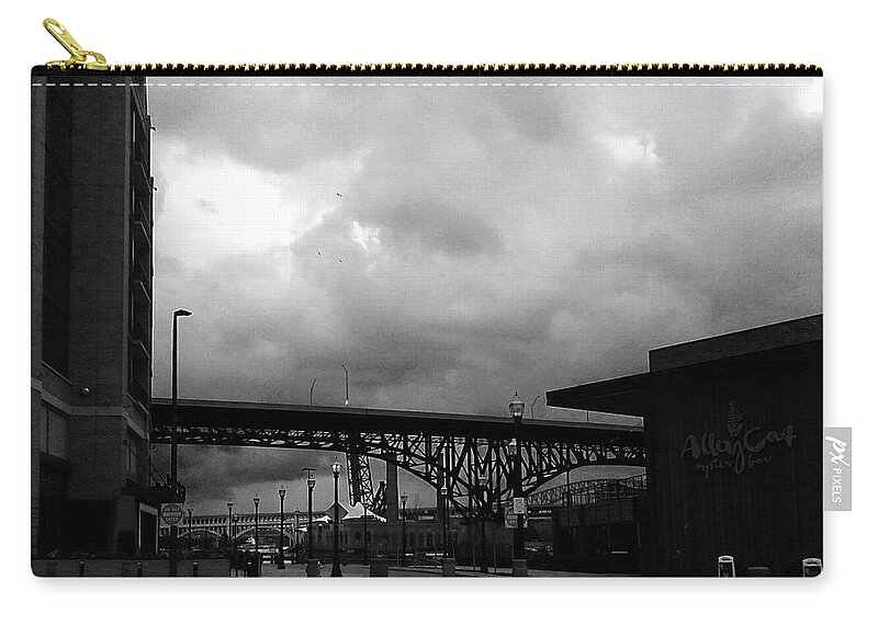 Cleveland Ohio East Bank Of The Flats Zip Pouch featuring the photograph Dusk by Anitra Handley-Boyt