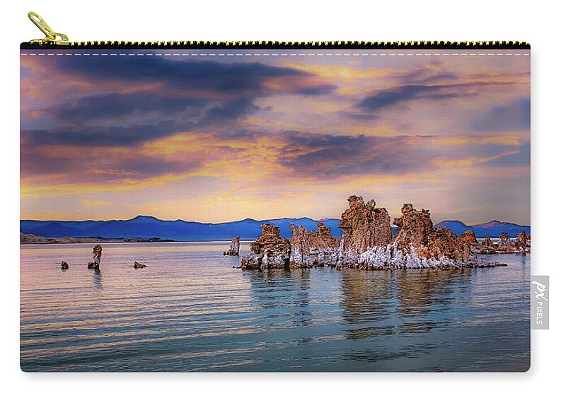 Endre Zip Pouch featuring the photograph Dusk At Mono Lake by Endre Balogh
