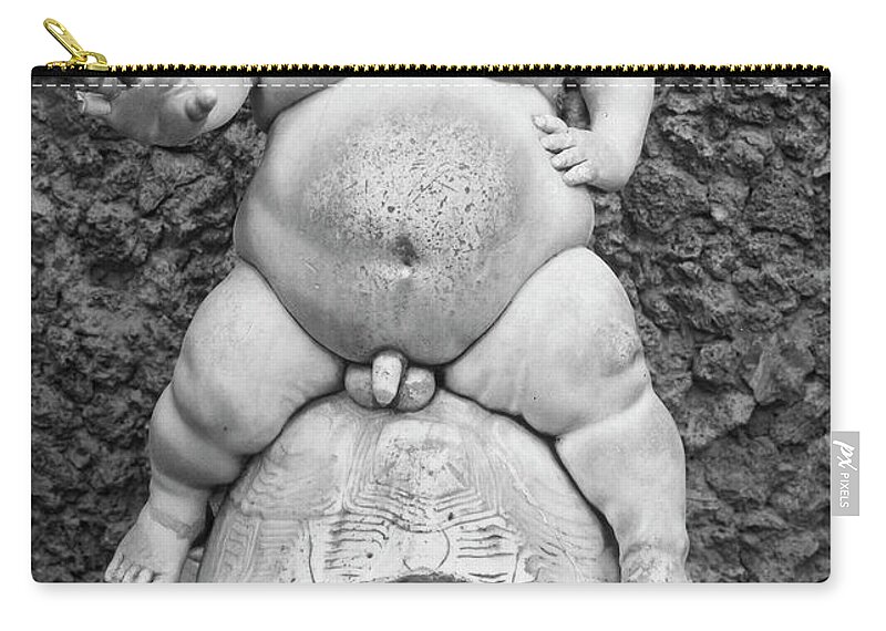 Boboli Gardens Zip Pouch featuring the photograph Dwarf On Turtle by Granger