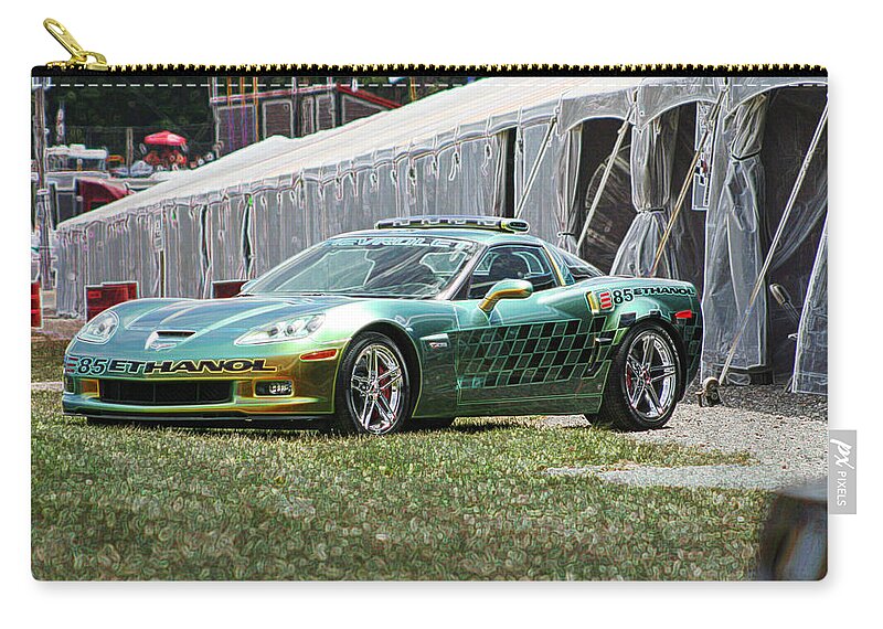 E85 Carry-all Pouch featuring the digital art E85 Corvette pace car by Darrell Foster