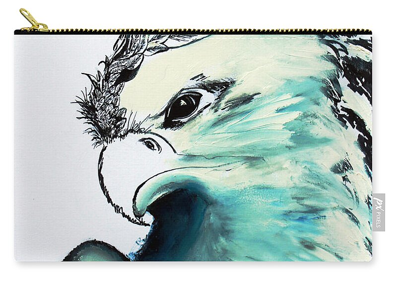 Eagle Zip Pouch featuring the painting Eagle by Ayasha Loya