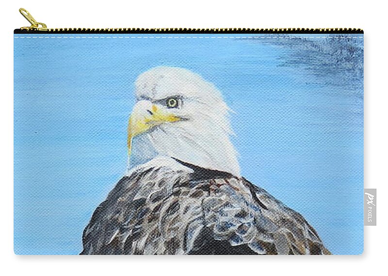 Eagle Zip Pouch featuring the painting Eagle Eye by Marilyn McNish