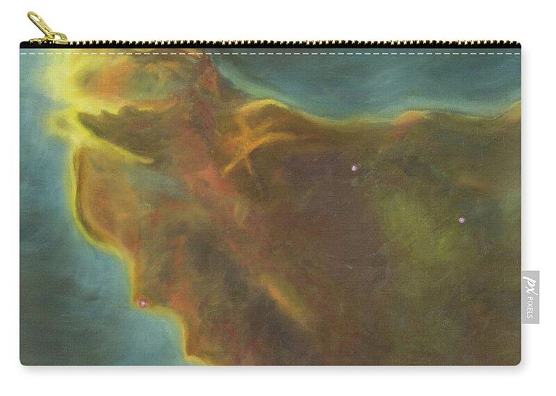 Nebula Zip Pouch featuring the painting Eagle Nebula by Neslihan Ergul Colley